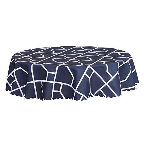 Hounest Tovaglia lavabile 150 cm, tovaglia impermeabile e antimacchia blu