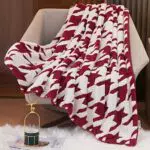 HT&PJ Coperta super morbida e soffice in pile Sherpa pied de poule