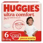 Huggies Pannolini Ultra Comfort, Taglia 6, Confezione da 102 Pannolini