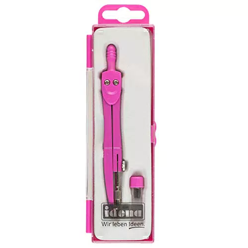 Idena 22071 - Compasso scolastico con puntali di ricambio, rosa