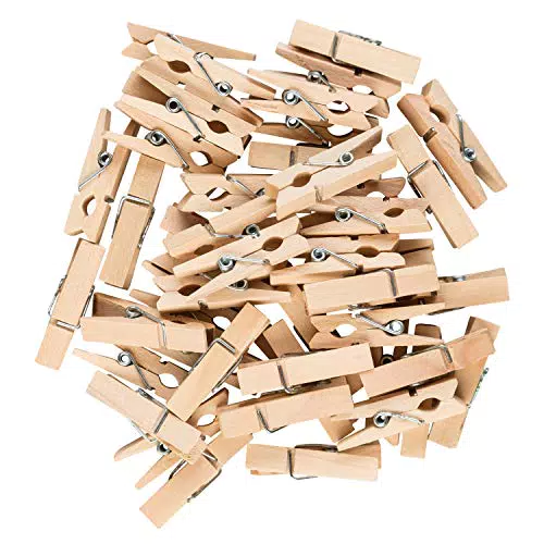 Idena- Mini mollette in Legno, 48 Pezzi, Circa 3, 5 cm di Lunghezza