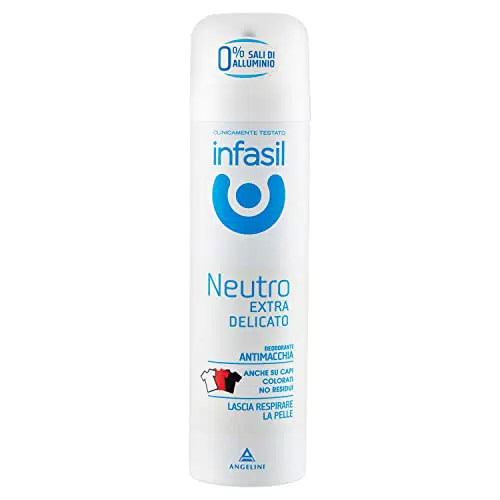 Infasil Deodorante Spray Neutro Extra Delicato, Formula Antimacchia Senza Sali di Alluminio