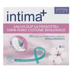 Intima+, Salvaslip Ultrasottili, 100% Puro Cotone Biologico, 20 pezzi