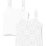 Iris & Lilly Canotta in Cotone Donna, Pacco da 2, Bianco