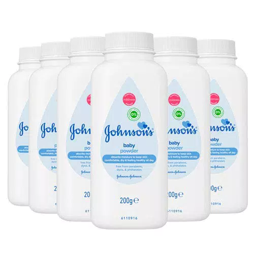 Johnson's Baby Powder Talco Talco Soft Skin Care Protect Bottiglie - Confezione da 6 x 200 g