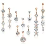 KALVICA 10 Piercing Ombelico in Acciaio Chirurgico 316L per Donne Ragazze