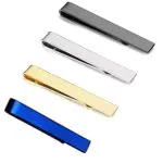 KALVICA 3/4/12 Pezzi Set di Fermacravatte in Rame Uomo Fermacravatta alla Moda Set di Fermacravatta Accessori per Cravatte da Uomo Set Regalo Classico Argento Oro Nero Blu