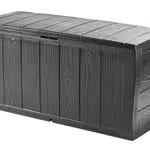 Keter Baule in Resina Realizzato con Pannelli Effetto Legno Grigio Grafite con ruote