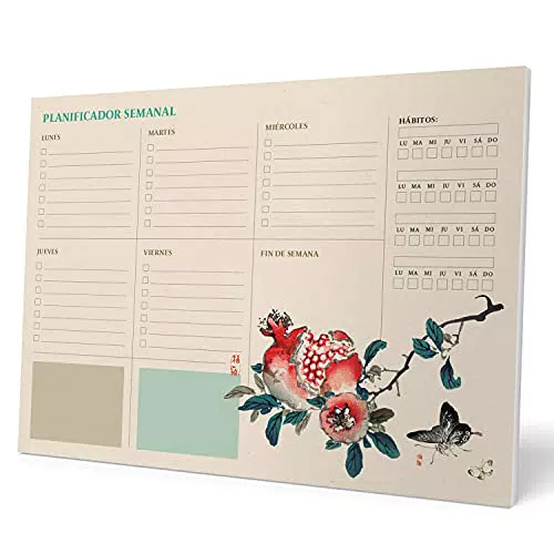 Kokonote: Planning da Tavolo A4 Japanese in spagnolo | Planner settimanale con 54 fogli a strappo