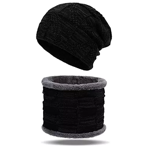 KQueenStar Cappelli Invernali con Sciarpa in mglia 2 Pezzi