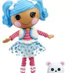 Lalaloopsy Mittens Fluff 'N' Stuff 33cm con orsetto-Bambola ispirata all'inverno con vestito e scarpe intercambiabili bianchi e blu