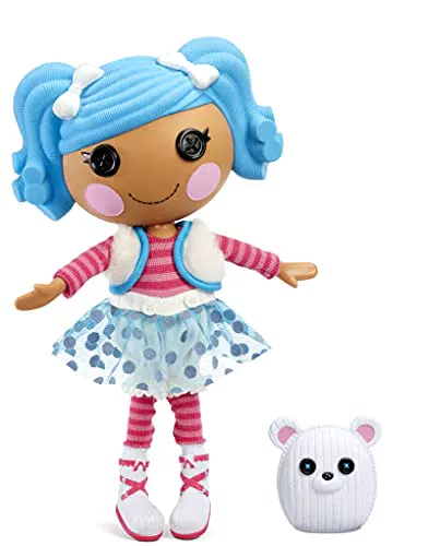Lalaloopsy Mittens Fluff 'N' Stuff 33cm con orsetto-Bambola ispirata all'inverno con vestito e scarpe intercambiabili bianchi e blu
