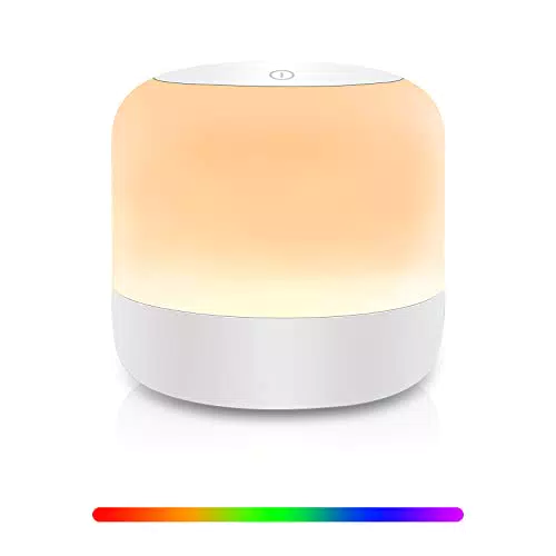 Lampada da comodino Touch, Luce LED da tavolo con 8 colori regolabile e 3 Intensità Luce Ricaricabile Lampada LED con funzione memoria per il Salotto Camera da Camera