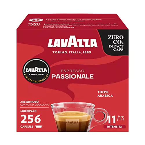 Lavazza, A Modo Mio Passionale, 256 Capsule Caffè, per un Espresso con Note di Caramello e Cioccolato