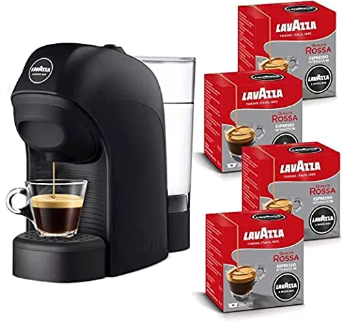 Lavazza, A Modo Mio Tiny, nero con 64 Capsule Qualità Rossa Incluse