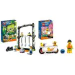 LEGO 60341 City Stuntz Sfida Acrobatica KO, Moto Giocattolo Carica e Vai con Minifigure & 60333 City Stuntz Stunt Bike Vasca da Bagno