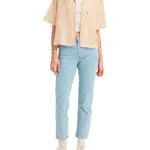 Levi's 501 Crop Z2302 Blue Pattern Jeans, Blu, Donna