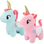 liuer 2PCS Peluche Unicorno 20 cm Giocattolo Bambola Forma di Unicorno Peluche per Bambini Ragazze Bianco Festa Compleanno Bomboniere Bambini