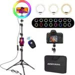 Luce Ad Anello con Treppiede Alto, DEEFSOUL Ring Light con 35 Modalità RGB