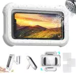 LUCKYDUO Porta telefono doccia, 480°Rotazione Porta Cellulare Custodia HD touch screen alta sensibilità da bagno impermeabile portacellulare supporto per tutti i telefoni cellulari sotto i 7 pollici
