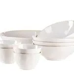 MÄSER 934014 Serie Frozen - Set di 9 ciotole in ceramica, 1 insalatiera, 4 ciotole e 4 ciotole per salse