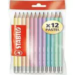 Matita in grafite - STABILO Swano pastel - Eco Pack da 12 - Colori assortiti