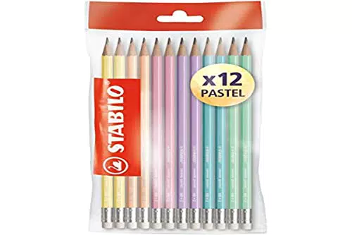 Matita in grafite - STABILO Swano pastel - Eco Pack da 12 - Colori assortiti