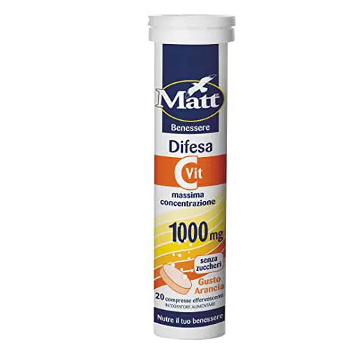 Matt&Diet - Difesa - Integratore di Vitamina C 1000 mg - Compresse Effervescenti - 90 gr