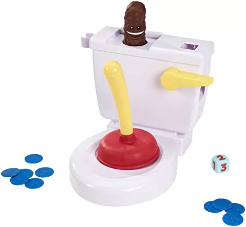 Mattel Games- Acchiappa la Cacca con Toilet Incluso