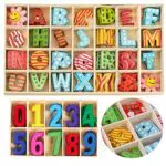 Mengger 172Pcs Alfabeto e numeri in legno