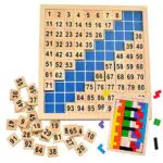 mengger Montessori Numeri Matematica Puzzle Toys Legno Numeri in Legno Centinaia di Matematica da 1 a 100 Numeri consecutivi conteggio Giocattolo Giocattoli educativi Numbers Scrabble Puzzle