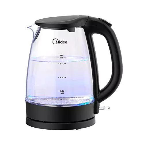 Midea MK-17G02A2 Bollitore Elettrico, Kettle 1.7L, Bollitore Vetro senza BPA