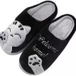 Mishansha Pantofole Invernali Donna Pantofole da Casa Uomo Antiscivolo Scarpe Peluche Pantofole Caldo Ciabatte di Cotone Scarpe Indoor Outdoor- nero -