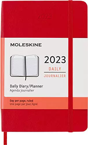 Moleskine Agenda Giornaliera 2023, Copertina Morbida e Chiusura Elastica