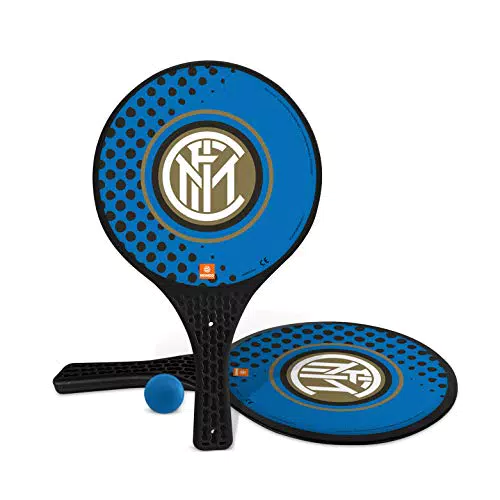 Mondo Toys - 2 Racchette in plastica - Pallina di Gomma - Gioco da Spiaggia per Bambini e Adulti - Prodotto ufficiale F.C. Inter Milano - Unisex - 15024