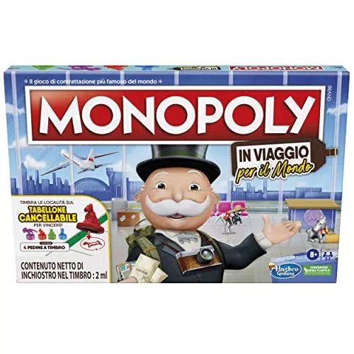 Monopoly In Viaggio per il Mondo, gioco da tavolo per famiglie e bambini dagli 8 anni in su