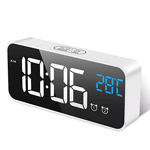 MOSUO Sveglia Digitale, Sveglia da Comodino con Temperatura e LED Grande Schermo