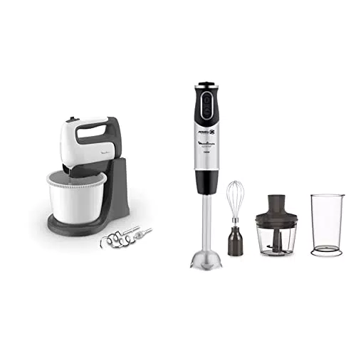 Moulinex HM4641 Prepmix, sbattitore elettrico, motore potente da 500 W & DD6558 Quickchef 3in1 Mixer ad Immersione