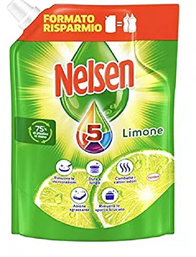 Nelsen Eco Ricarica Detersivo Per Piatti A Mano, 1800 ml