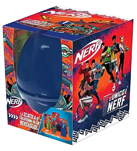 Nerf 2022 Hasbro Sorpresovo - Uovo con Sorprese e Scatola che si Trasforma in Set di Bersagli