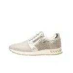 Nero Giardini P805234D Sneakers Donna in Pelle, Camoscio E Tela - Beige