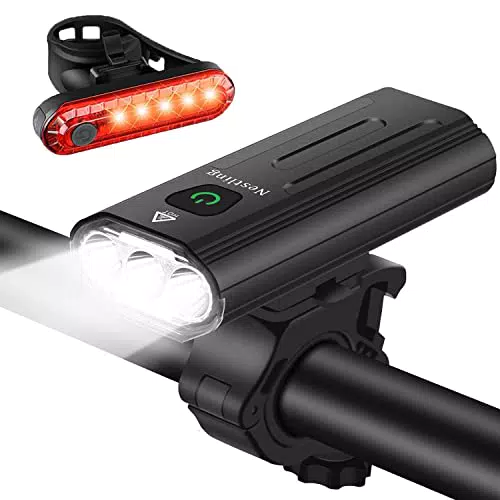 Nestling Luci Bicicletta LED Ricaricabili USB, Luce 3000 Lumen 3 T6 LEDs Bici Super Luminoso IP65 Impermeabile Luci Bici Anteriori e Posteriori