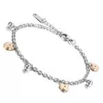 OIDEA Bracciale Braccialetto per Donna Braccialetto in Acciaio Inox Love Lock Liscio Oro Rosa