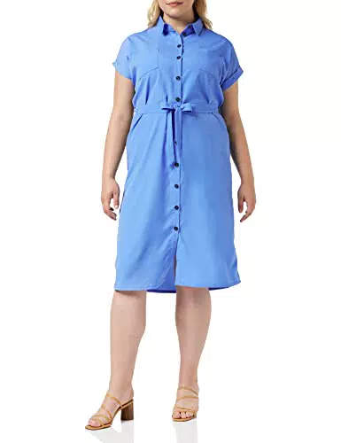 Only Onlhannover S/S Shirt Dress Noos Wvn Vestito, Blu Oltremare