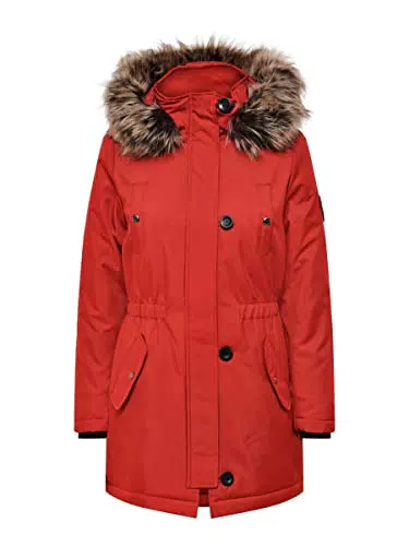 Only Onliris Fur Winter Parka CC Otw Giacca, Rosso,
