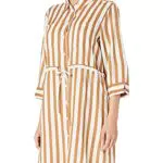 Only Onltamari 3/4 Shirt Dress Wvn Noos Vestaglia, Cloud Dancer Stripes Beige