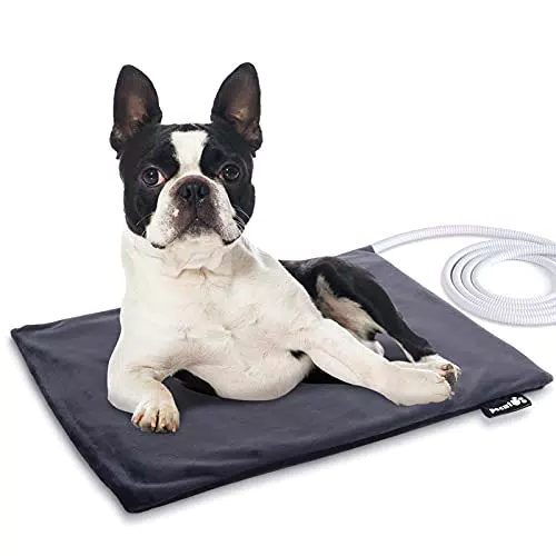 Pecute Tappetino Riscaldante per Animali Domestici, 50 * 40cm Tappeto Termico Elettrico Cuccia Letto per Cani Gatti con Copertura Impermeabile Rimovibile