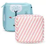 Perioden Tasche Mädchen, 2 Stück Binden Tasche Mädchen Menstruationstasche mit Reißverschluss 13*13cm Tampon Aufbewahrungsbox Period Bag für Mädchen