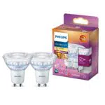 Philips Faretto LED, 2 Pezzi, Equivalente a 50W, Attacco GU10