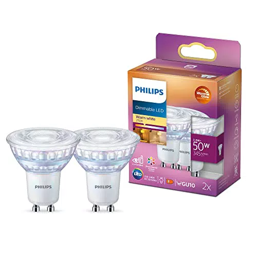 Philips Faretto LED, 2 Pezzi, Equivalente a 50W, Attacco GU10